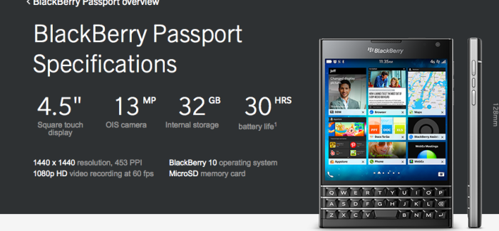 Blackberry merilis ponsel andalan terbaru nya, Blackberry Passport